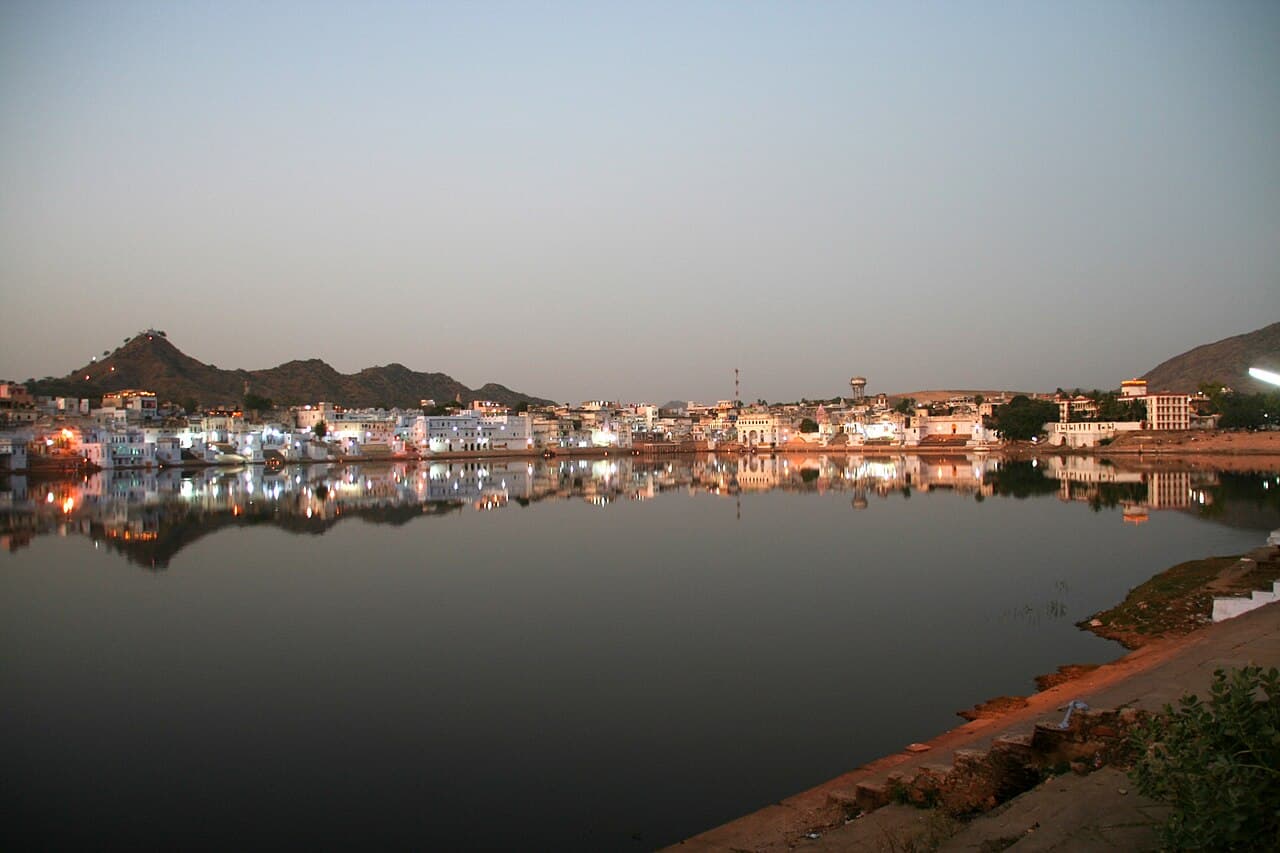 Evening reflections on Pushkar Lake